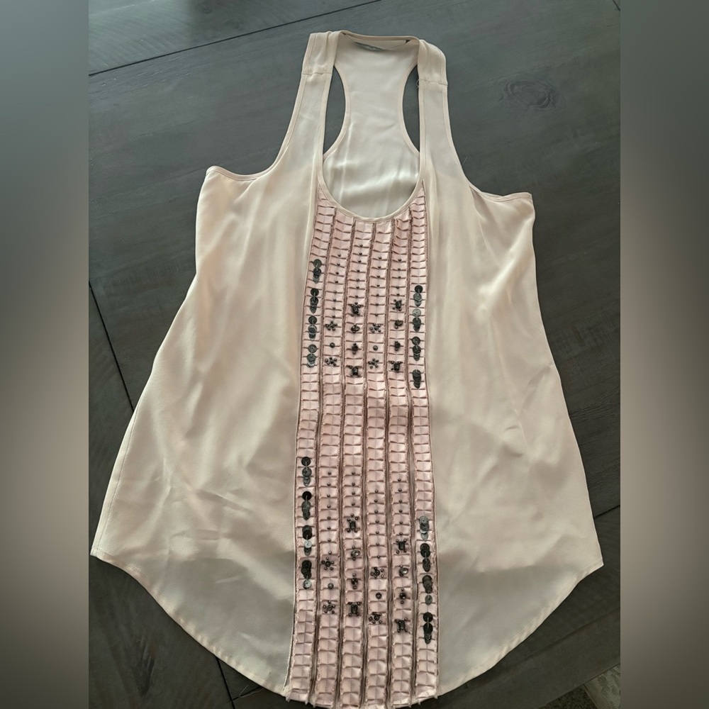 Twelfth Street by Cynthia Vincent Pink Camisole with Silver Accents